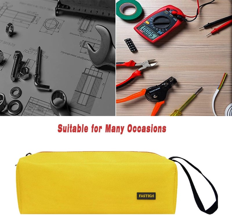 FSATECH 1-Pack Zipper Utility Tool Bag, Small Zipper Bags/Multi-purpose Tool Pouch Tote Bags Storage Organizer for Screwdrivers, Pliers, Nut Drivers Gifts to Men/Women. (Yellow) - Image 5